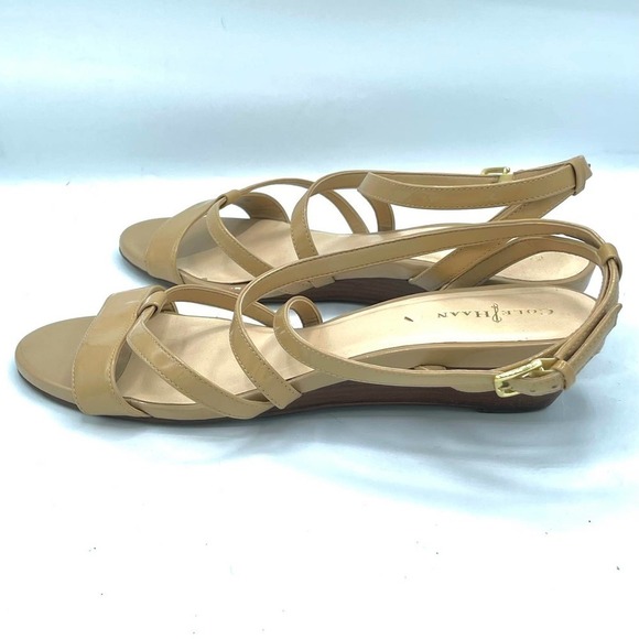 Cole Haan Tan Snakeskin Wedge Sandals - Picture 6 of 8